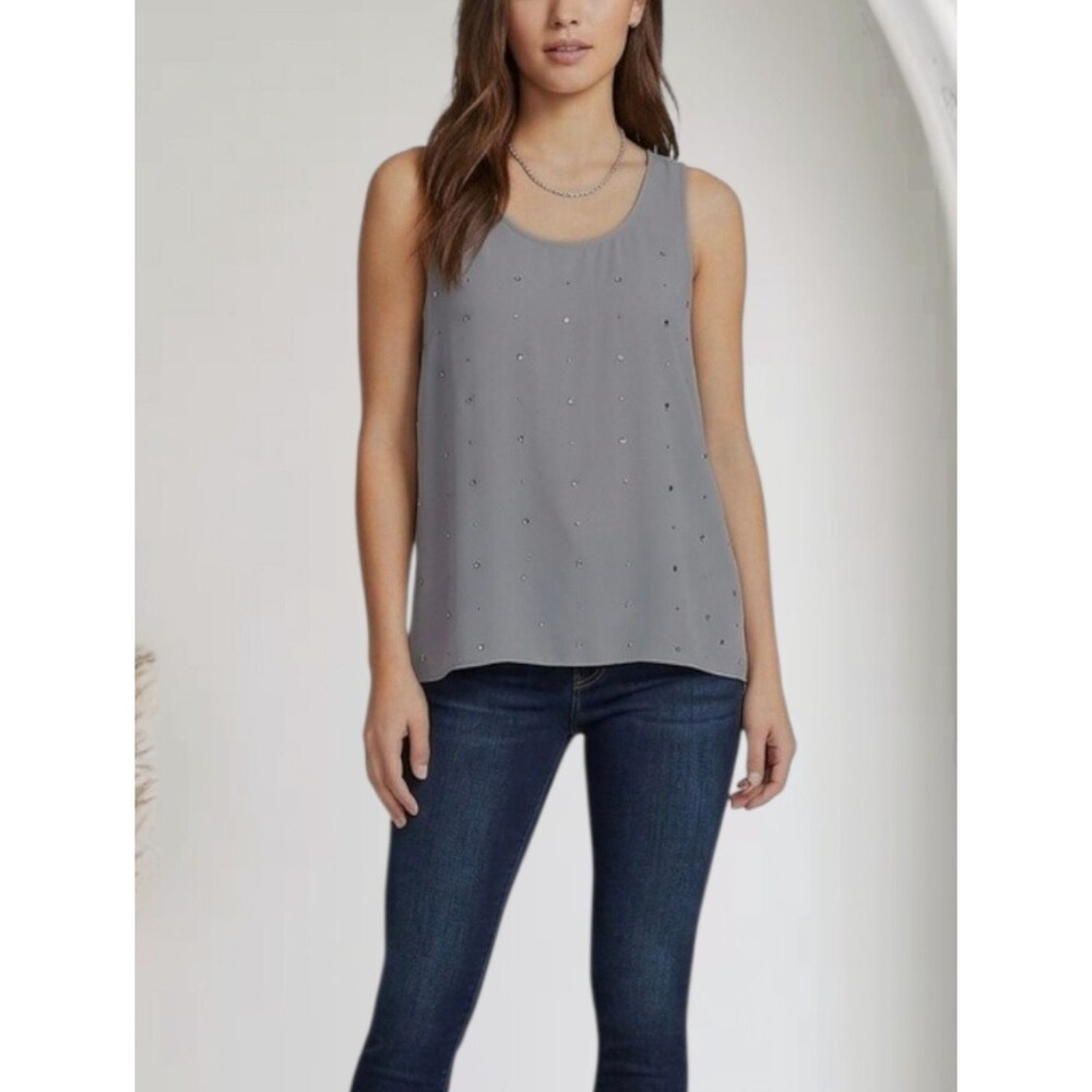 Express Rhinestones Grey Top Size XS